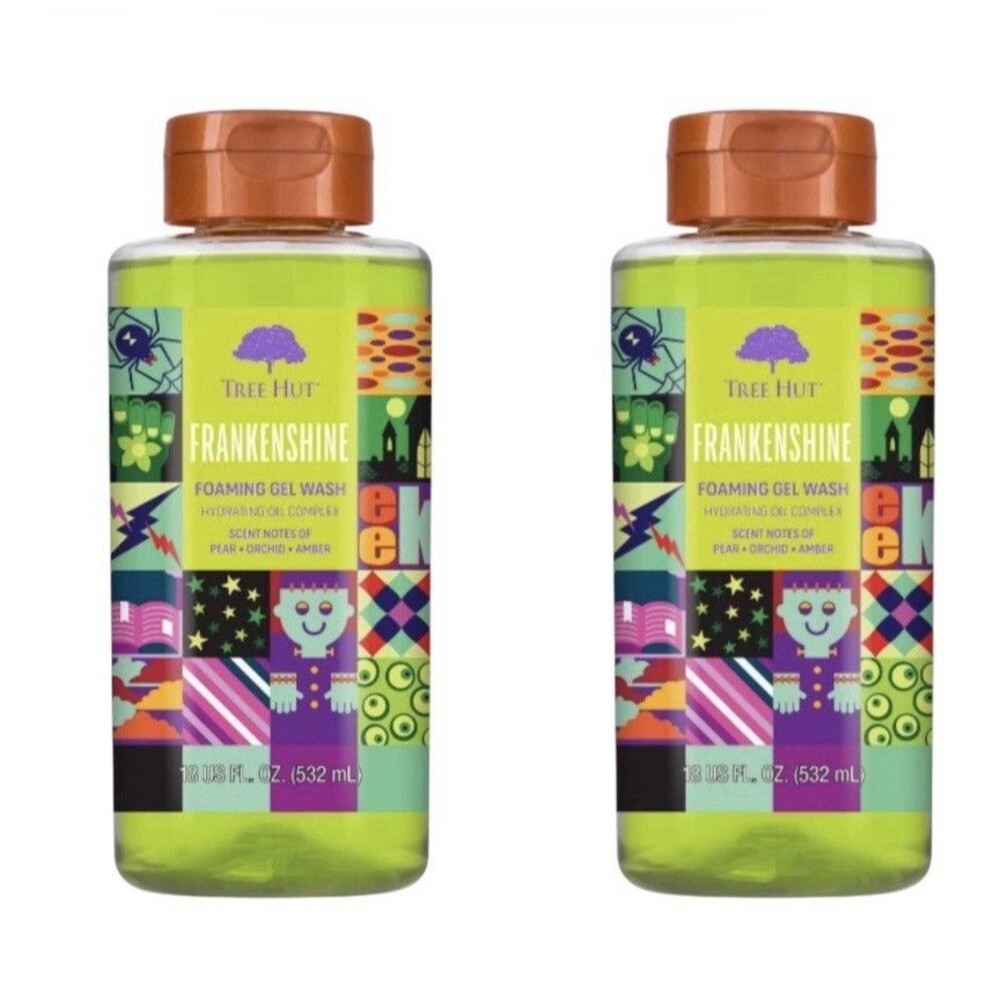 2x Tree Hut Foaming Gel Body Wash - Frankenshine - 18 fl oz Each
